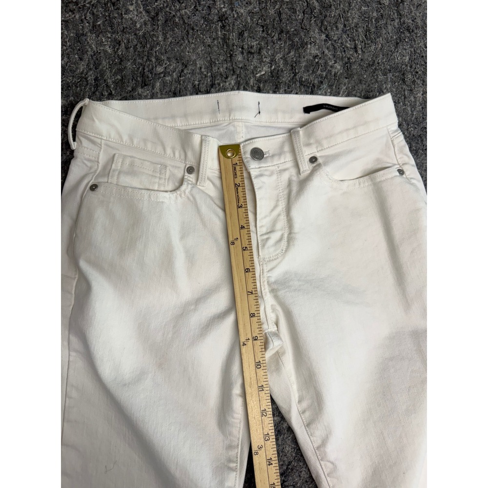 Gap Girlfriend Jeans White Raw Hem Stretch Denim Pants 28P Petite - Picture 6 of 11